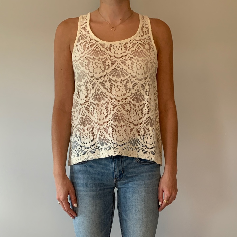 White laced top